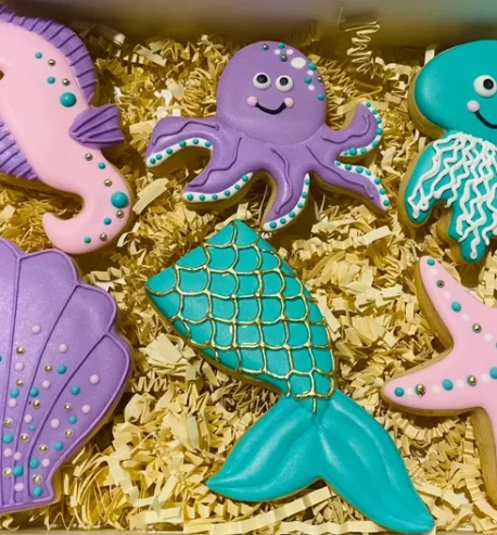 Mermaid themed cookies!